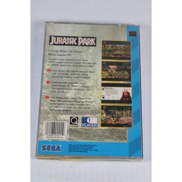 Jurassic Park (Sega CD, 1993) Back Box, cover art, and game disc only. - Picture 7 of 7